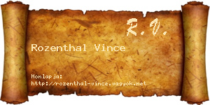 Rozenthal Vince névjegykártya
